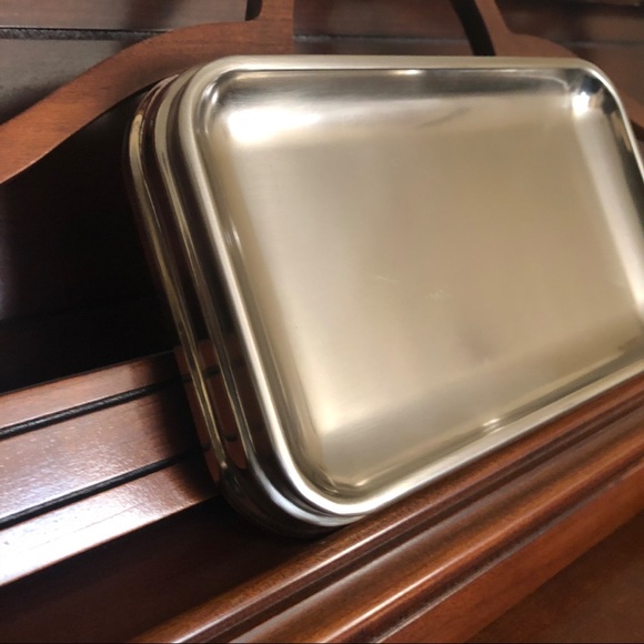 Modern Brushed Stainless Organization Bathroom Tray - Picture 2 of 10